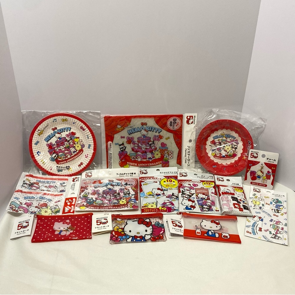 Hello Kitty 50th Anniversary Daiso Lot Of bags And‎ More